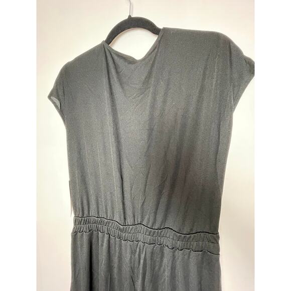 Halara V Neck Short Sleeve Side Pocket Wide Leg Flowy Waffle Casual Jumpsuit NWT - Picture 8 of 16